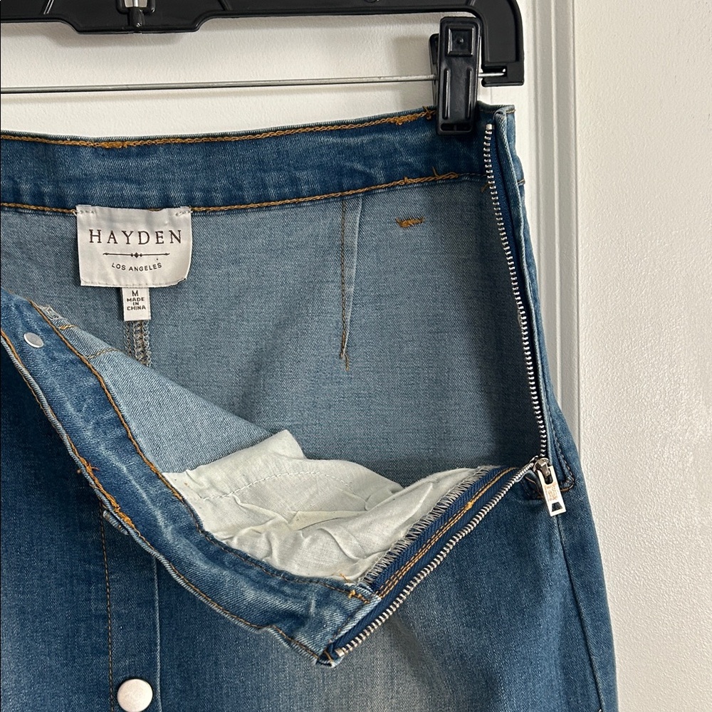 Hayden Denim Asymmetrical Button Skirt - Picture 3 of 4